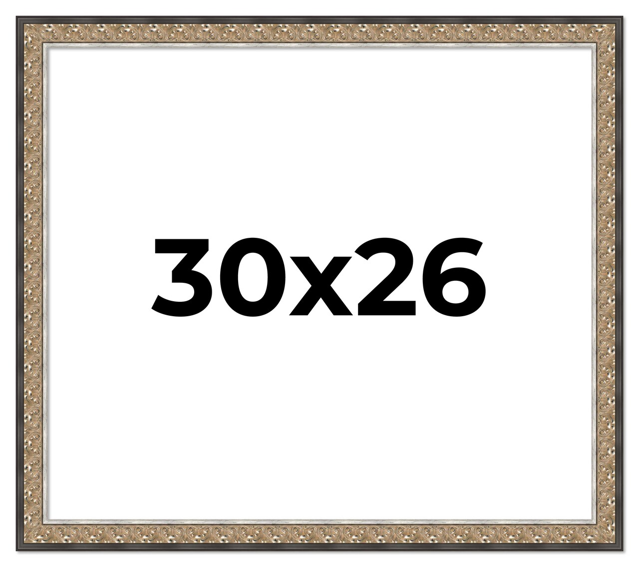 Ornate Silver Picture Frame - UV Acrylic, Backing Board, Hanging Hardware Included